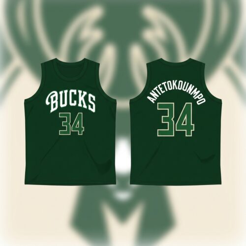 Custom Printed Giannis Antetokounmpo Milwaukee Bucks #34 Black Basketball Jersey