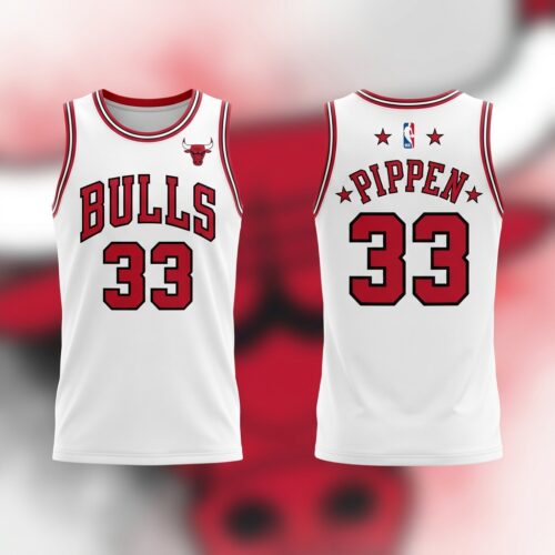 Custom Printed Chicago Bulls Scottie Pippen Basketball Jersey - Hardwood Classics Design