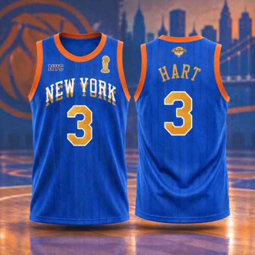 New York Knicks Josh Hart Champions Night Printed Basketball Jersey V3 - City Connect Design
