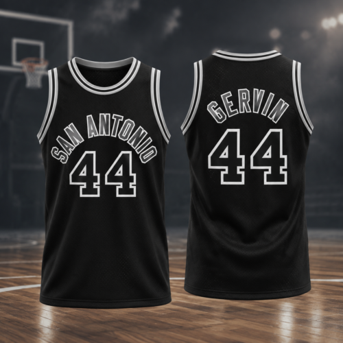 Custom Printed George Gervin San Antonio Spurs 1977-78 Hardwood Classics Basketball Jersey