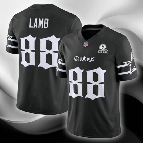 Dallas Cowboys Gothic Lone Star Edition Printed Football Jersey - Black Vapor Design