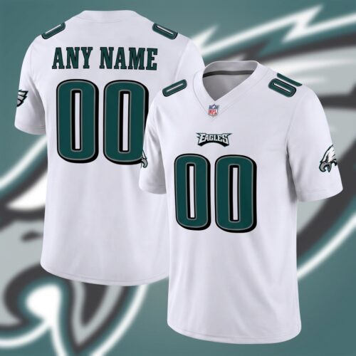 Custom Printed NFL Philadelphia Eagles Game White Football Jersey