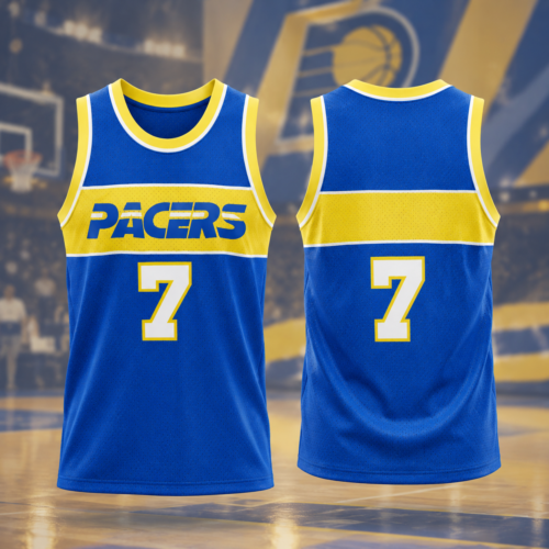 Custom Printed Jermaine O'Neal Royal Indiana Pacers Basketball Jersey
