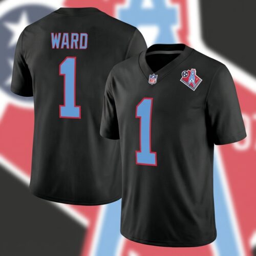 Men's Titans 1997 Throwback Vapor Printed Football Jersey - All Printed Black Cam Ward Design