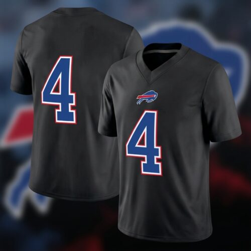 Custom Printed Black Alternate Football Jersey - Bills New York Vapor Design
