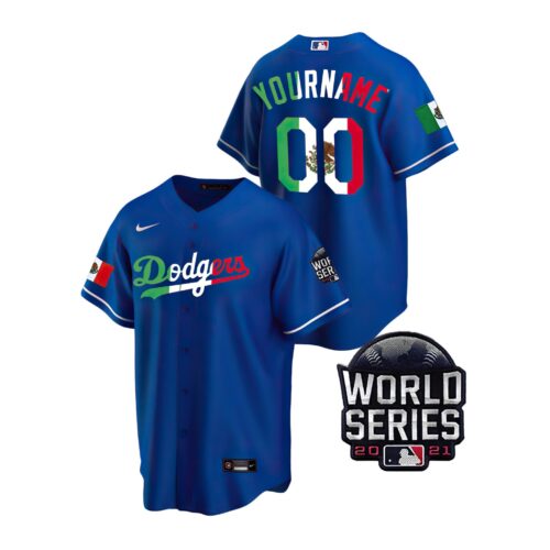 Los Angeles Dodgers Mexican Heritage Night Custom Jersey - World Series Patch