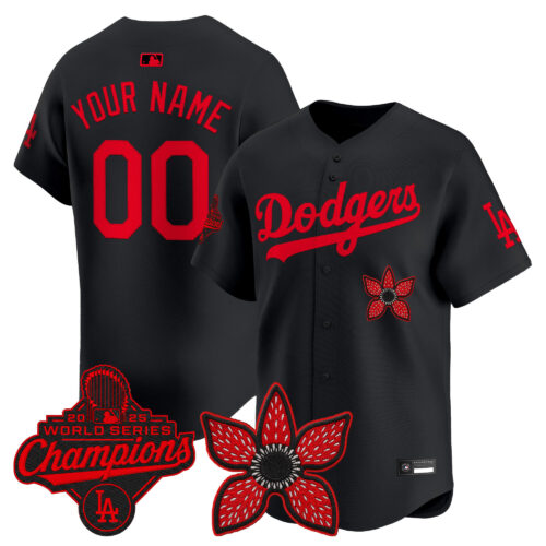 Los Angeles Dodgers 'Stranger Things Edition' Vapor Premier Custom Jersey - 2025 World Series Champions Patch - All Stitched