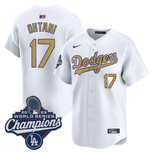 Los Angeles Dodgers 2025 World Series Champions Gold Vapor Premier Limited Jersey - All Stitched
