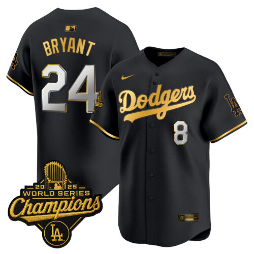 Men's Los Angeles Dodgers 2025 World Series Champions Patch Gold Trim Vapor Premier Limited Jersey - All Stitched