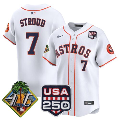 Men's Houston Astros 2026 Spring Training & 250America Patch Vapor Premier Limited Jersey - All Stitched