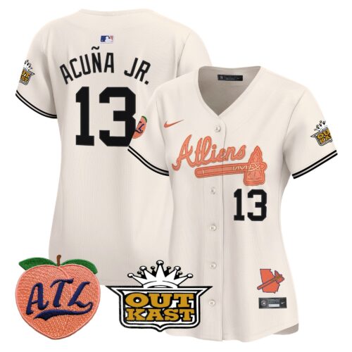Women's Atlanta Braves Atliens & Peach Vapor Premier Limited Jersey - Women