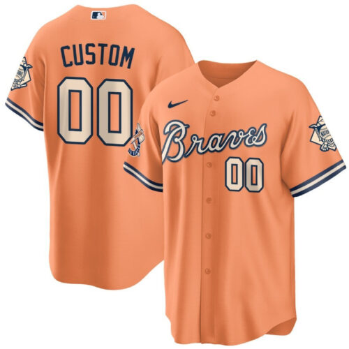 Atlanta Braves Peaches n’ Cream Custom Jersey - All Stitched