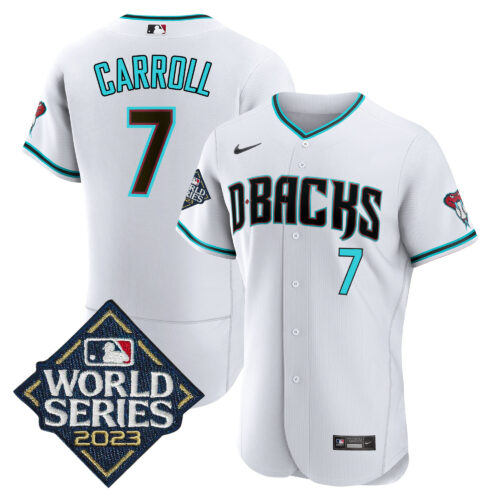 Men's Arizona Diamondbacks White 2023 World Series Jersey - All Stitched