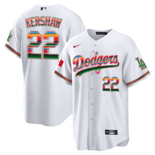 Clayton Kershaw Los Angeles Dodgers Mexico Cool Base Limited Jersey - All Stitched