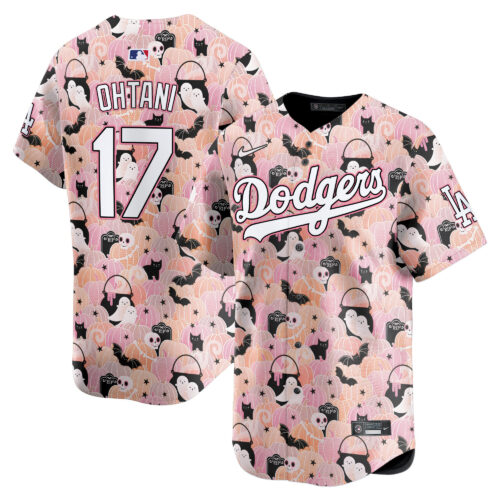 Los Angeles Dodgers Pastel Halloween Pumpkin Patch With Bats Vapor Premier Limited Jersey - Printed