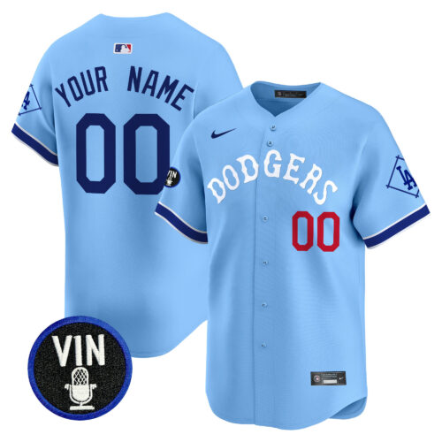 Los Angeles Dodgers Tribute Vin Scully Patch Vapor Premier Limited Custom Jersey - All Stitched