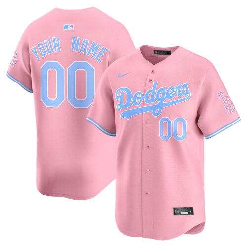 Los Angeles Dodgers Bubblegum Pink Vapor Premier Limited Custom Jersey - All Stitched