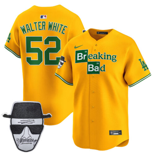 Men's Los Angeles Dodgers Breaking Bad Walter White Patch Vapor Premier Limited Jersey - All Stitched