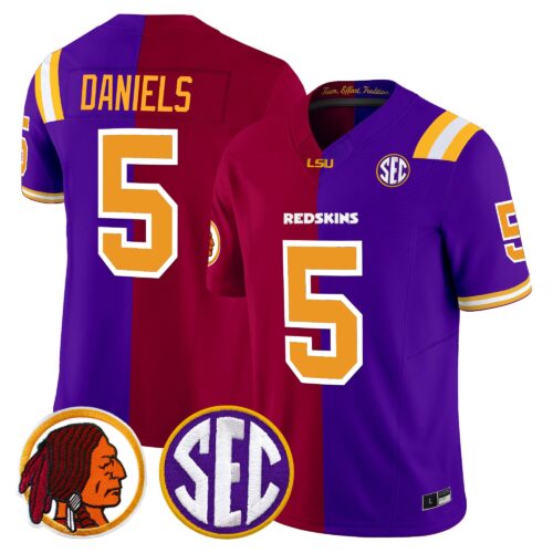 Jayden Daniels Washington Commanders Split Vapor Limited Jersey - All Stitched