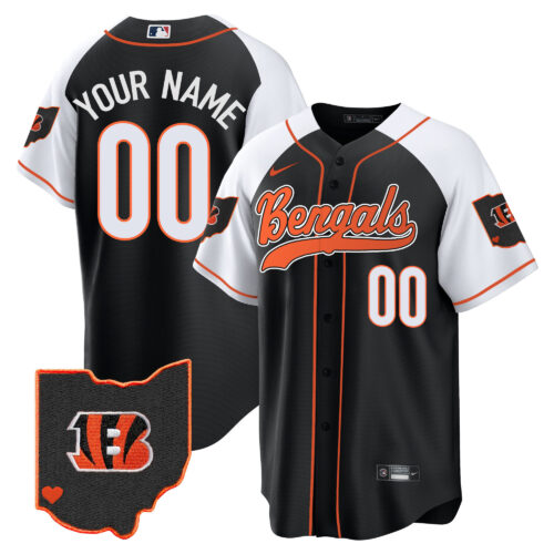 Cincinnati Bengals Ohio Patch Baseball Custom Jersey - All Stitched