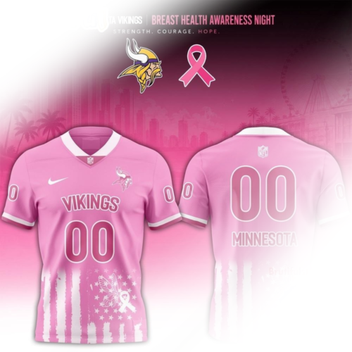 Minnesota Vikings X Breast Health Awareness Night Limited Edition Number Custom Name Football Jersey For